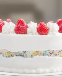 Faulty edge Strawberry Vanilla Cake - custom cakes in Toronto
